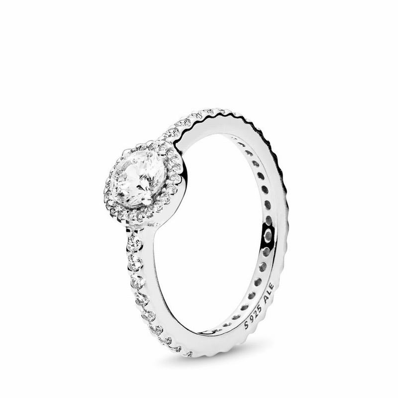 Pandora Classic Elegance Promise Ring Ireland - Sterling Silver/Cubic Zirconia - 390276IZR